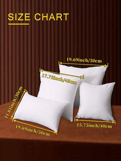 1pc Decorative Pillow Insert, Soft & Fluffy Home Decor Filler For Living Room, Bedroom, Sofa