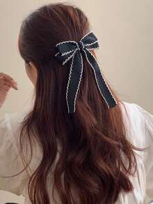 1 chiếc kẹp tóc nơ viền sóng cho nữ, phụ kiện tóc ruy băng vải thời trang, thanh lịch, đa năng cho mọi dịp, kẹp tóc dễ thương ngày Valentine, kẹp tóc càng cua, kẹp tóc cài đầu, đồ dùng học tập, đại học, trang phục mùa đông cho nữ, nơ, phụ kiện tóc, phụ kiện đội đầu, ghim cài tóc - Màu be - Xem 11