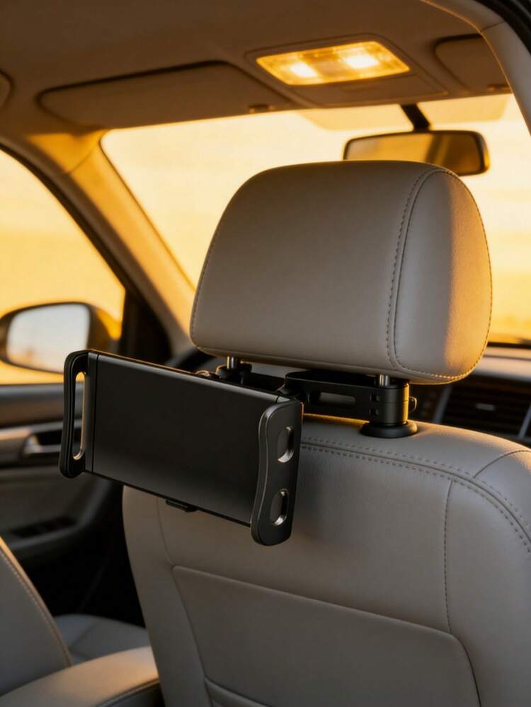 1pc 360° Adjustable Car Headrest Mount Holder For 4" To 11" Tablets, Smartphones, IPad Air/Mini, Tabs And Switch, Essential For Road Trips - Black - View 7