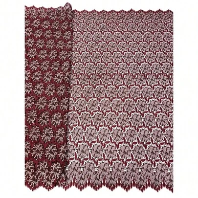 High Quality African Milk Silk Embroidered Lace Fabric, French Nigerian Cord Lace Fabric For Women's Garment Sewing Material