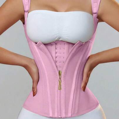 1pc Adjustable Strap Waist Trainer, Breathable Elastic Fabric, Posture Corrector, Everyday Casual Wear