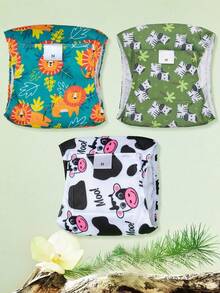 Bộ 3 miếng lót vệ sinh cho chó, siêu thấm hút, có thể giặt được, dành cho chó đực, có in hình. - Nhiều màu - Xem 14