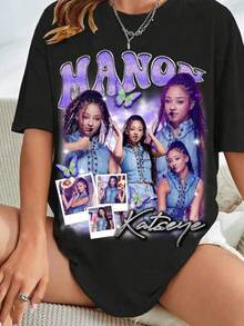 Katseye Shirt, The Beautiful Chaos Tour 2025 Shirt, Katseye Girl Group T-Shirt Vintage Katseye The Beautiful Chaos Tour Shirt, Katseye Kpop Graphics Tee, Katseye Gnarly  Parent-Child Outfits - 黑色10 - 查看 8