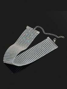 1 pieza Collar gargantilla con strass, adecuado para bodas, fiestas y uso diario de mujeres - vistoso - Ver 3