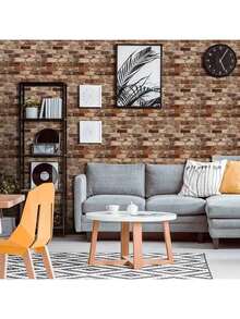 Faux Brick Effect Wallpaper Self-Adhesive Vinyl Roll Ideal For Home Renovation Projects - Burgundy - View 2