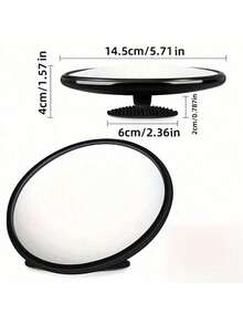 Artistic Decorative Round Wall Mirror, Horizontal Hanging Decoration For Car,Living Room,Retail Store Enhances Space Home Decor - 黑色 - 查看 7