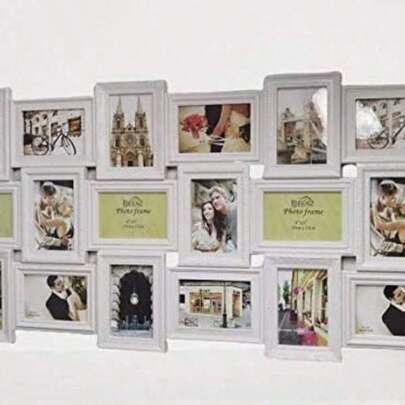 Biznest X Large 18 Photos Multi Picture Wall Frame 6X4 Photo Multi Photo Frame 18-Aperture Wall Hanging Memories Decoration