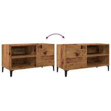 vidaXL Armoire à disques vieux bois 84,5x38x48 cm en ingénierie - Tabac - Voir 7