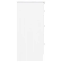 Cômoda vidaXL ALTA branca 112x35x73 cm madeira maciça de pinho - Branco - Ver 5