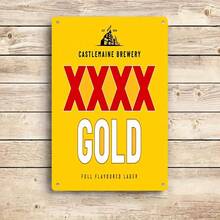 1pc Castlemaine Brewery XXX Gold Full Flavor Lager Beer Vintage Metal Sign, Bar Restaurant Kitchen Garage Wall Decor, Beer Themed Collectible, Home Decor Gift - Multicolor - View 5