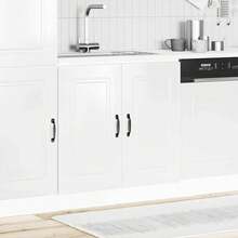 vidaXL Mobile basso per évier Kalmar bianco brillante 80x46x81,5 cm - Bianco - Visualizzare 1