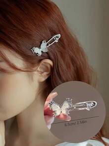 Faux Pearl Decor Hair Clip Elegant Claw Clips Hair Claws Hair Barrettes, Hair Accessories, Head Accessories - White - View 4