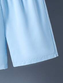 Camiseta con gráfico de letras y pantalones cortos con cordón ajustable para niño preadolescente - Blanco - Ver 7