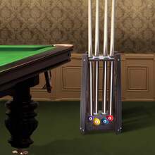 ZhdnBhnos Pool Stick Holder, Pool Cue Rack, Billiards Pool Cue Rack Oak Solid Wooden Holds  Cues And Pool Table Accessories Organizer With Chalk Cone Holder For Game Room Club Or Men Cave - Variant,7 - View 4