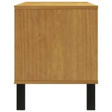 vidaXL Móvel de TV FLAM 110x40x50 cm madeira maciça - Castanho - Ver 6