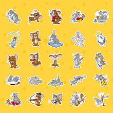 TOM AND JERRY. 50pcs Cartoon Stickers, Waterproof Cat And Mouse Anime Stickers, Suitable For Teenagers And Adults, Cute Anime Stickers, Can Be Used For Decorating Scrapbooks, Laptops, Guitars, Luggage, Classroom Rewards [Official Authorization] School Supplies - Multicolor - View 4