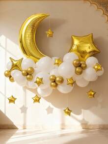 61pcs/Set Moon, Star, Cloud Balloon Garland Party Decoration Background Wall Decor - Multicolor - View 2