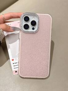 Luxury Glitter Rhinestone Glossy Soft Phone Case Compatible With IPhone17 16 15 14 13 12 11 Pro Max Plus Soft Shockproof Back Cover - Pink - View 4