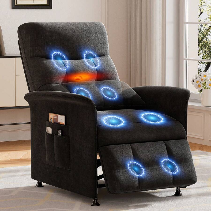 Power Recliner Chair For Adults With Heat & Vibration Massage, Electric Reclining Sofa With Lumbar Support - Xem 1