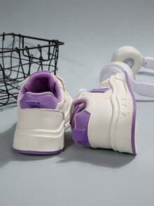 1 Pair Kids Casual Breathable Soft Bottom Comfortable Cartoon Hook And Loop Sports Shoes, Girls Fashion Sneakers For School, Spring/Autumn - Purple - View 7