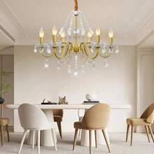 CYPNLámpara de techo moderna Lámparas de cristal de 6 luces Adecuada para decoración de techo interior en sala de estar Dormitorio Cocina Comedor DoradoFashion - 219773704 - Ver 8