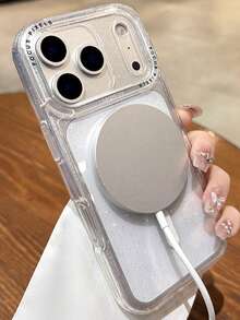 Luxury Glitter Transparent Clear Magnetic Phone Case Phone Case Compatible With IPhone 17 Pro Max 17 Pro 17 16 Pro Max 16 Pro 16 15 Pro Max 15 Pro 15 14 Pro Max 14 Pro 14 13 Pro Max 13 Pro 13 Magnetic Wireless Charging Shockproof Bumper Back Cover - Clear - View 4