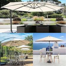 Toldo De Repuesto Para Sombrilla De Patio 8 Varillas, 2.7m, Cubierta De Repuesto Para Sombrilla De Jardín,Para Exteriores, Fiesta Y Playa - Blanco - Ver 10