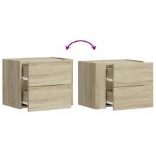 vidaXL Tavolini da salotto da parete 2 pz chêne sonoma 45x30x35 cm - Castano - Visualizzare 9