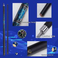 New Design & 57 Inch Professional Carbon Fiber Pool Cue - Smooth Ripple Pattern 12.5mm Tip, Stainless Steel Quick Release, Chinese 8-Ball - 1/2 Pieces Design, 146cm Length, 19oz Weight - Holiday Gift For Tournaments, Home And Bar Use