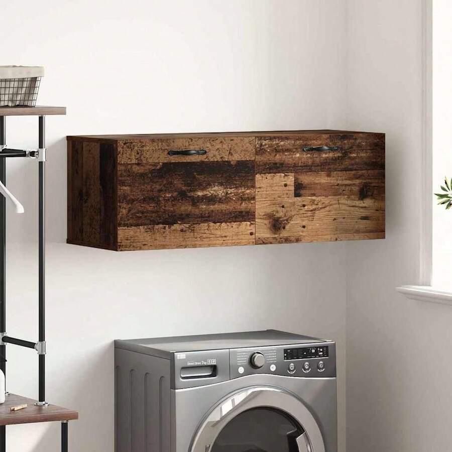 vidaXL Armoire Murale Bois ancien 100 x 36,5 x 35 cm Bois d'ingénierie - Tabac - Voir 1
