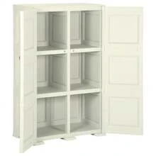 vidaXL Armadio in plastica 79x43x125 cm design bois gelato alla vaniglia - Beige - Visualizzare 5