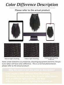 20 Inch Clip-In Wig - 140g Heat Resistant Synthetic Hair Black/Ombre Clip-In Curly Hair Extensions (7pcs Set) - Multicolor - View 9