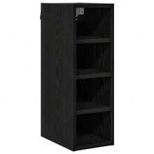 vidaXL Wandschrank mit Ablage, Schwarzeiche, 20 x 29,5 x 60 cm - Schwarz - Übersicht 2