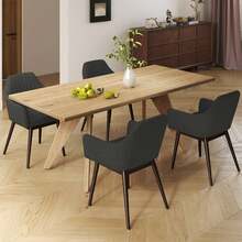 Dining Chairs Set Of 2 Upholstered Accent Chairs With Comfy Padded Backrest Beige/Black/Gray - 深灰色 - 查看 3