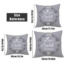 MEMNUN 4 piezas Fundas de cojín modernas y sencillas con estampado geométrico gris, floral y de hojas "Home Sweet Home", de tela de terciopelo melocotón con impresión de un solo lado, en tamaños 17.7*17.7in(45*45cm)/19.69*19.69in(50*50cm)/15.75*15.75in(40*40cm), adecuadas para la decoración del hogar, cojines de sofá de la sala de estar, todo el año, gran regalo - Multicolor - Ver 4
