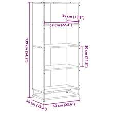 vidaXL Bibliothèque chêne sonoma 60x35x139 cm ingegneria del legno - Castano - Visualizzare 9