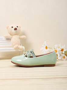 Girls' Bow Decor Flat Shoes, Suitable For Spring And Autumn - Mint Green - View 5