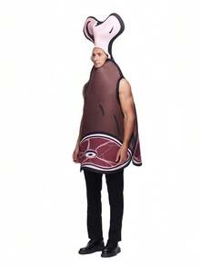 Oversized Chicken Leg Cosplay Costume, Cute & Funny Adult One Size Fits All Drumstick Shaped Costume For Carnival, Halloween, Family Party - Multicolor - View 5