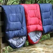 1个1600克露营睡袋，加厚保暖带帽睡袋，适合春、秋、冬季露营、徒步旅行、户外旅行。 - 彩色 - 查看 1