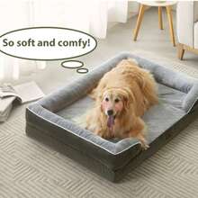 Pet Beds For Large Dogs, Dog Bed For Large Dogs, Big Dog Bed For Large Dogs, Xl Dog Beds For Extra Large Dogs Washable, Dog Beds Large, Xl Dog Bed Washable, Washable Waterproof Dog Bed, Dog Bed For Large Dogs - Orthopedic High Quality Puppy Beds With Removable Washable Cover, Egg Crate Foam Pet Mat, Suitable For Pet Up To 65 Lbs, Dog Bed, Dog Beds Large Sized Dog, Pet Bed, Dog Beds,Dog Beds Large Sized Dog,Large Dog Bed, Dog Bed Large, Dog Bed Orthopedic, Large Dog Beds, Dog Bed Large Size Dog, Large Dog Beds With Washable Covers, - Xám - Xem 1