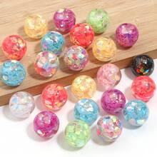 5pcs Of 16mm Colorful Heart-Shaped Glitter Sequins Acrylic Double Layer Design Beads - Suitable For DIY Pens, Necklace Accessories, Bracelet Making Materials