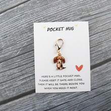 可爱口袋腊肠犬钥匙扣，腊肠犬钥匙扣包挂件钥匙链可爱小狗挂件礼物宠物生日派对礼物 - 彩色 - 查看 14