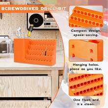 Hexagon Bit Organizer, Screwdriver Bit Holder Storage Box, 1/4" Impact Driver Bit Organizer (20 Holes, 50 Holes) - Multicolor - View 4