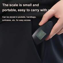 Digital Handheld Hanging Luggage Scale - 88.18 Lbs Max Capacity For Travel, Flexible Durable Strap & Clear Display, Black (Battery Not Included) - Multicolor - View 5