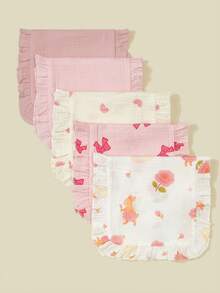 5条/包 柔软舒适的纯棉婴儿围兜/拍嗝巾 - 彩色 - 查看 3