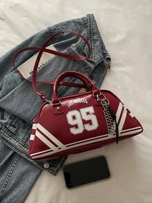 New Bowling Ball Shaped Handbag For Women, Fashion Versatile Shoulder Bag With Premium Quality - Red - View 10