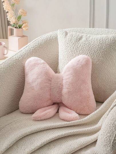 1pc Cute Bow Decorative Pillow | Pink Butterfly Shaped Cushion, Polyester Fiber Filled, Pillow Cover, Suitable For Bed, Sofa, Office Furniture, Decorative Pillow, Cushion, Women Office Supplies, Valentine's Day Gift, Office Decor, Room Decor, Home Decor, Teacher Supplies, Ideal Valentine's Day Gift Chair Cushion Chair Seat Cushion Gaming Chair Office Chair Car Seat Cushion Chair Pillow
