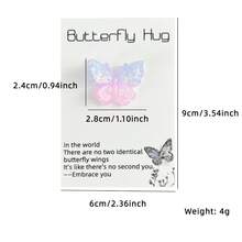 Miniature Resin Heart-Shaped Embrace Card With Gradient Butterfly Embrace Design, An Encouraging Keepsake Gift For Family And Friends. Made Of Wood, Feather-Free, Perfect For Christmas, Easter, Thanksgiving, And Other Greeting Card Holders. - Nhiều màu - Xem 2