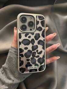 Luxury Foil Leopard Print Phone Case Compatible With IPhone 17 Pro Max, Fashionable Unique Protective Cover Compatible With IPhone 17/16/15/14/13 - Black - View 2
