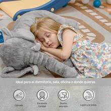 CYPNBluelander Almohada de Elefante Color Gris Textura Suave y Cómoda Elaborado con Tela Felpa Gran Tamaño 60 cm Juguetes Peluche Elefante Ideal Regalo Almohada de AlgodónFashion - 219361235 - Ver 6